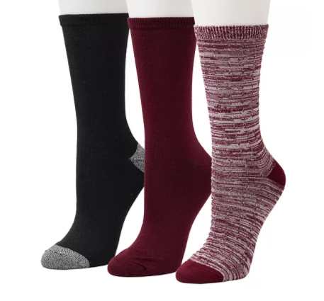 Cuddl Duds + 3-Pack Plushfill Midweight Space Dye Crew Socks