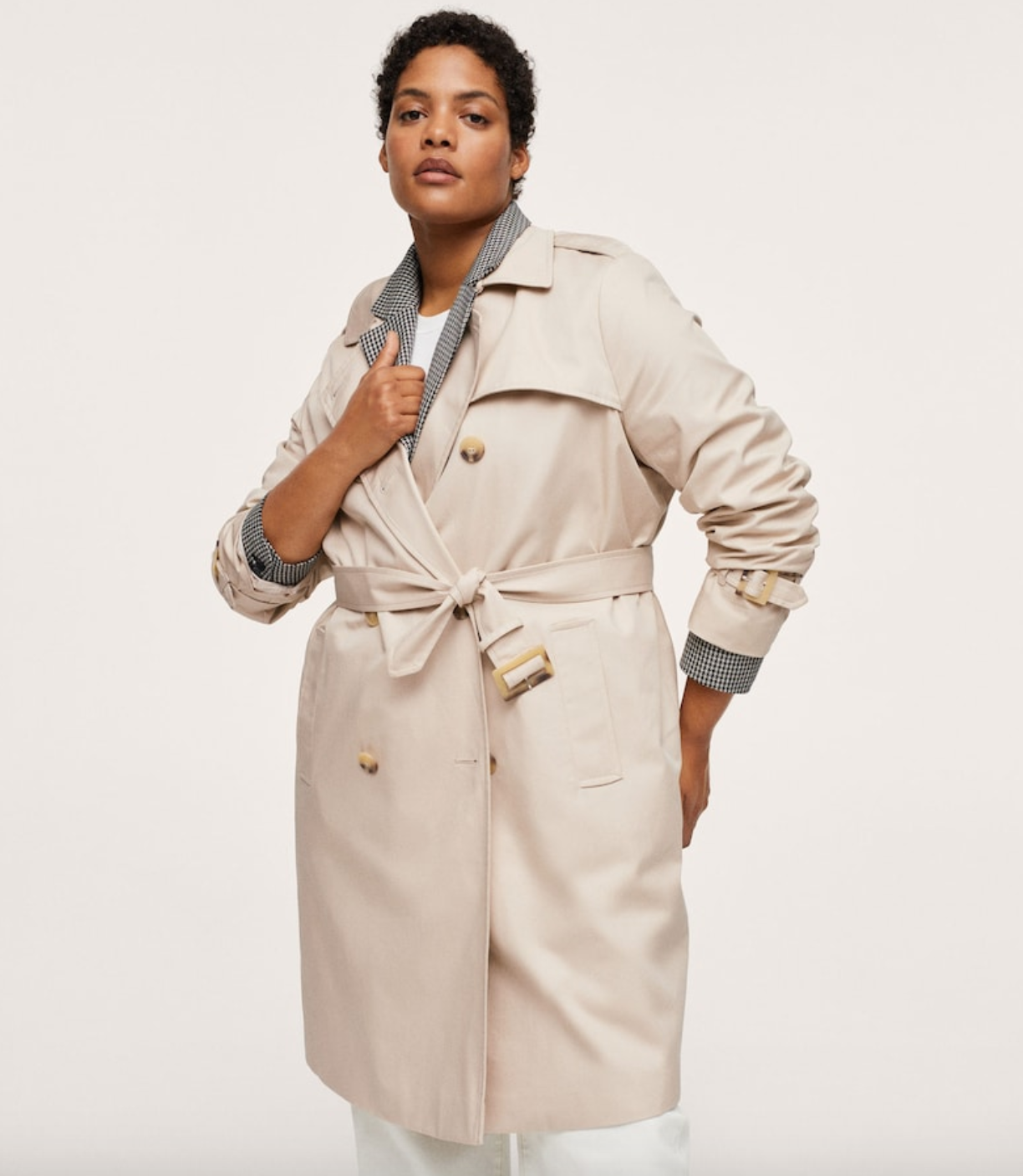 Violeta By Mango + Cotton Classic Trench Coat