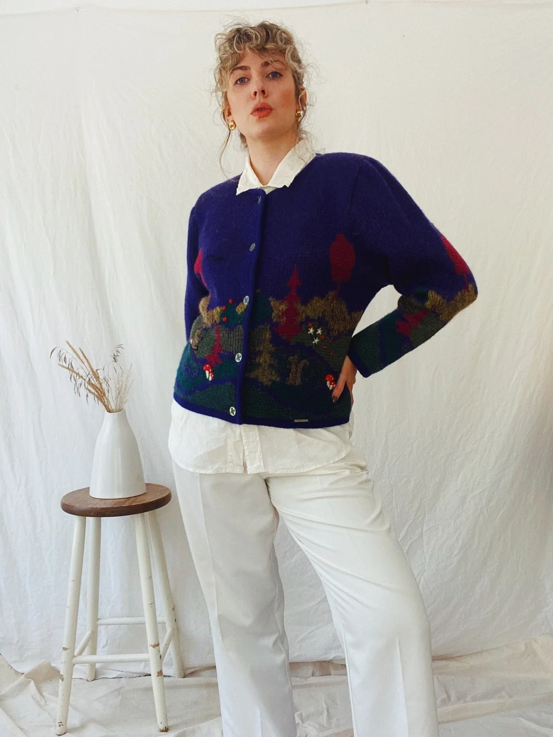 Hotel det kan Ved navn Geiger + Vintage Geiger Austria knit mushroom cardigan XS-L