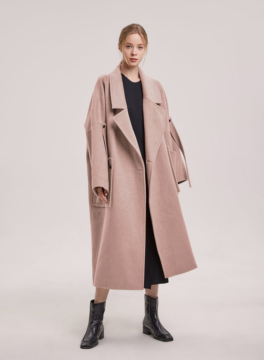 wool trench coat with hood
