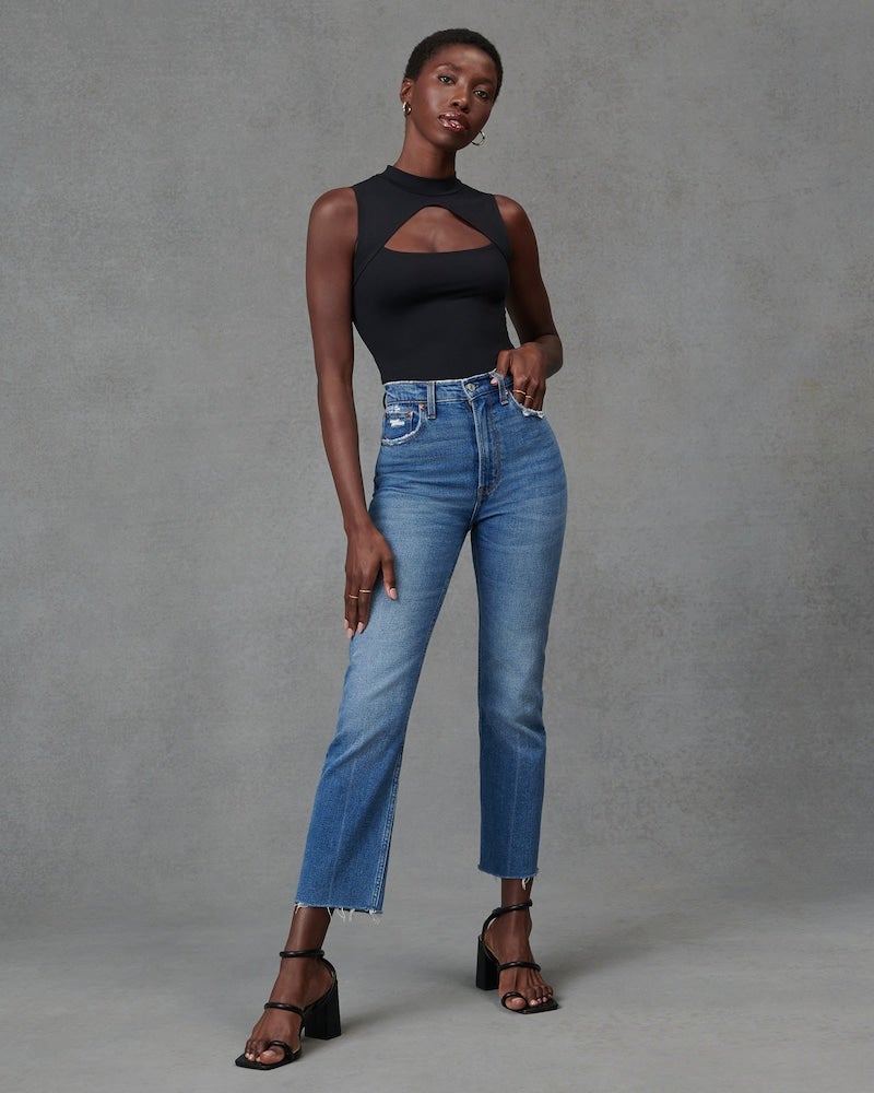 Abercrombie and Fitch + Ultra High Rise Ankle Straight Jeans