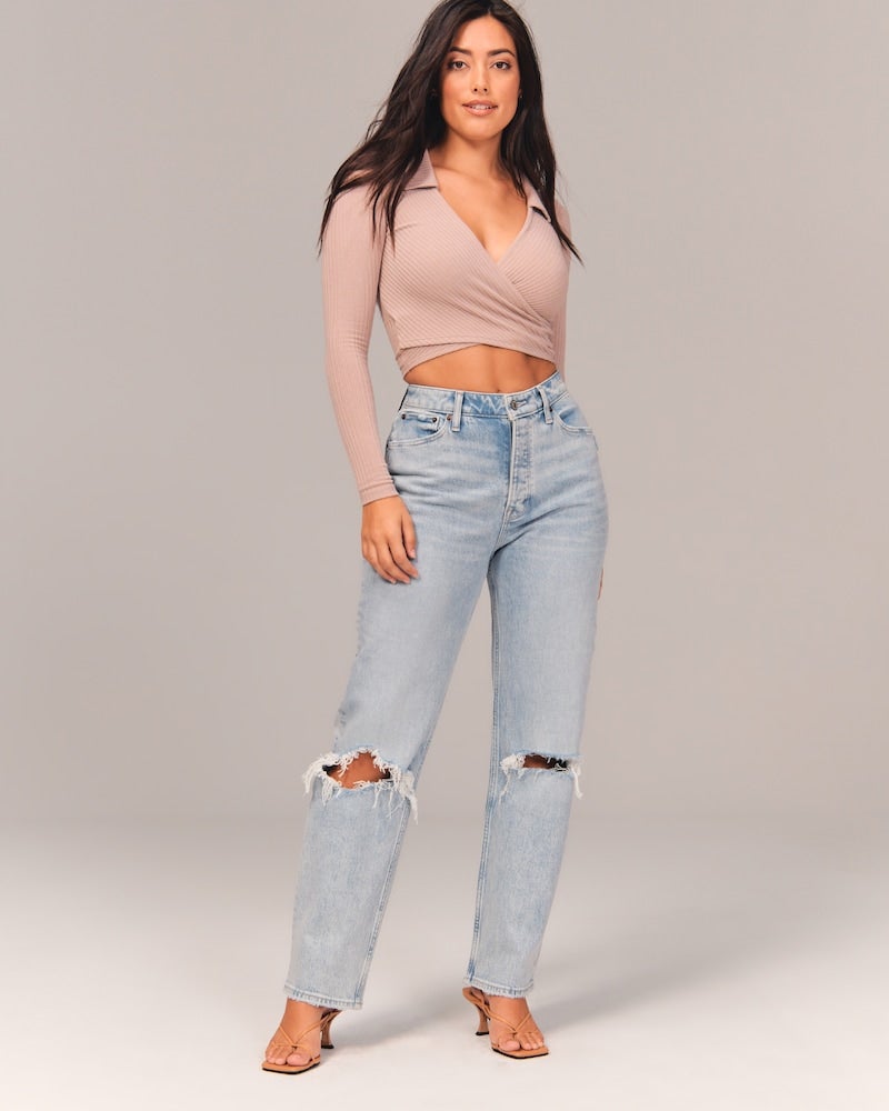 Abercrombie and Fitch + Curve Love High Rise Dad Jeans