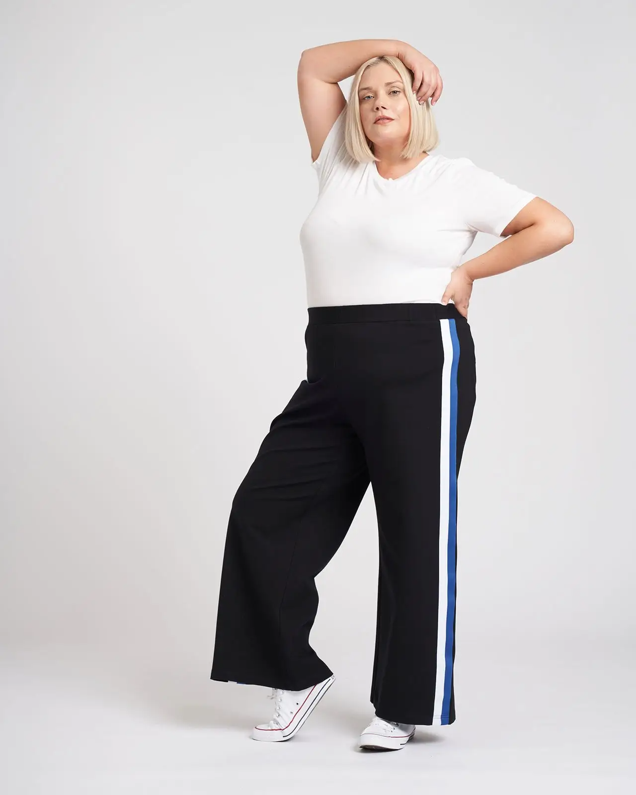 Universal Standard + Stephanie Wide Leg Stripe Pants