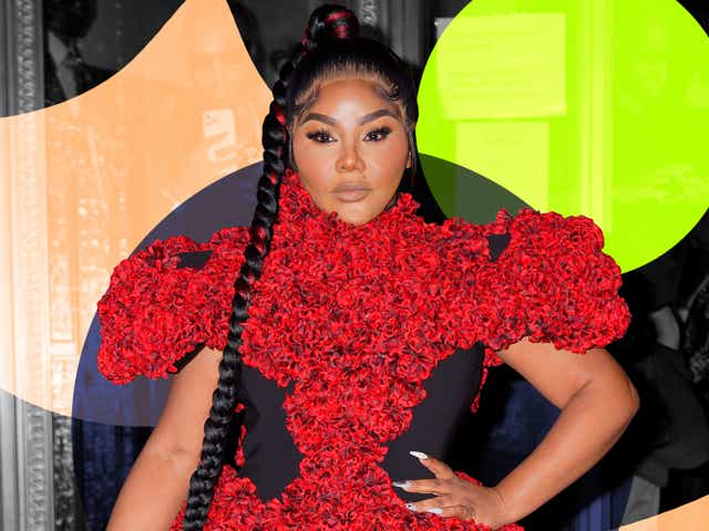 Lil' Kim is seen outside the Christian Siriano fashion show during New York Fashion Week on September 07, 2021 in New York City.