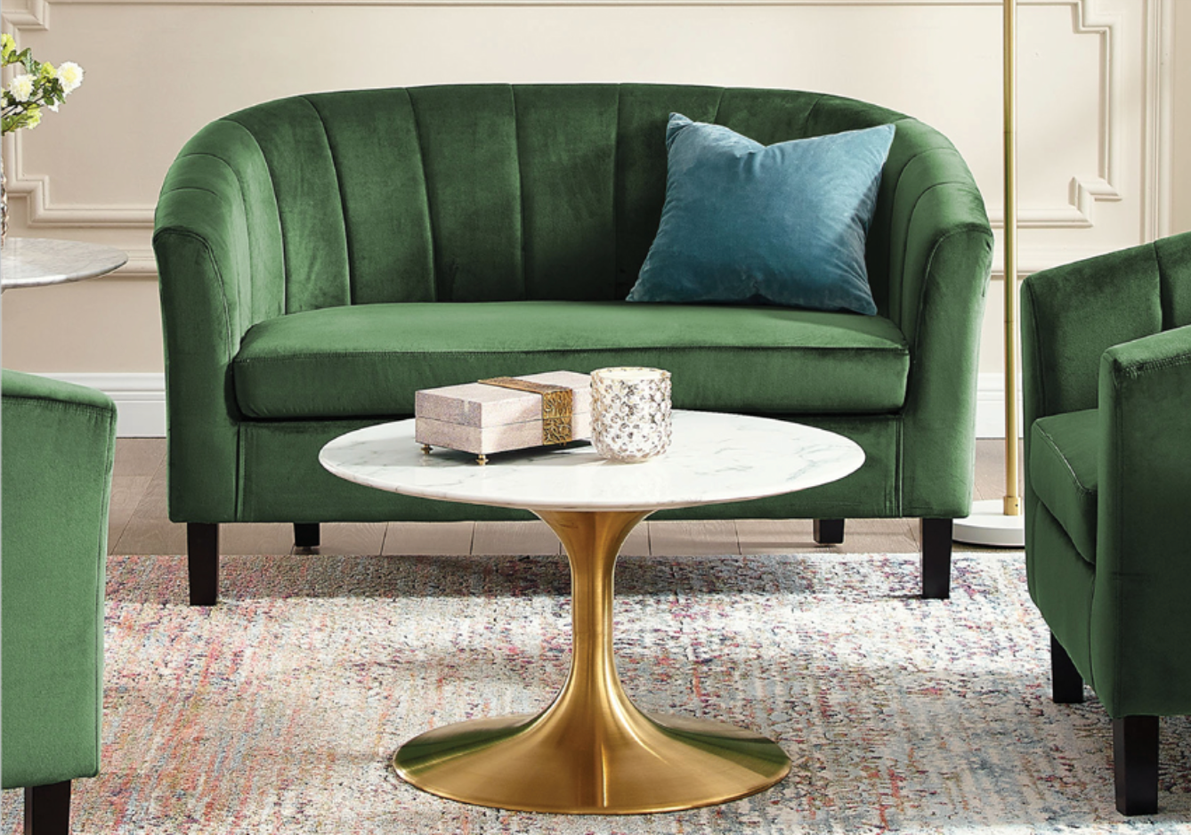 Modway + Prospect Channel Tufted Upholstered Velvet Loveseat