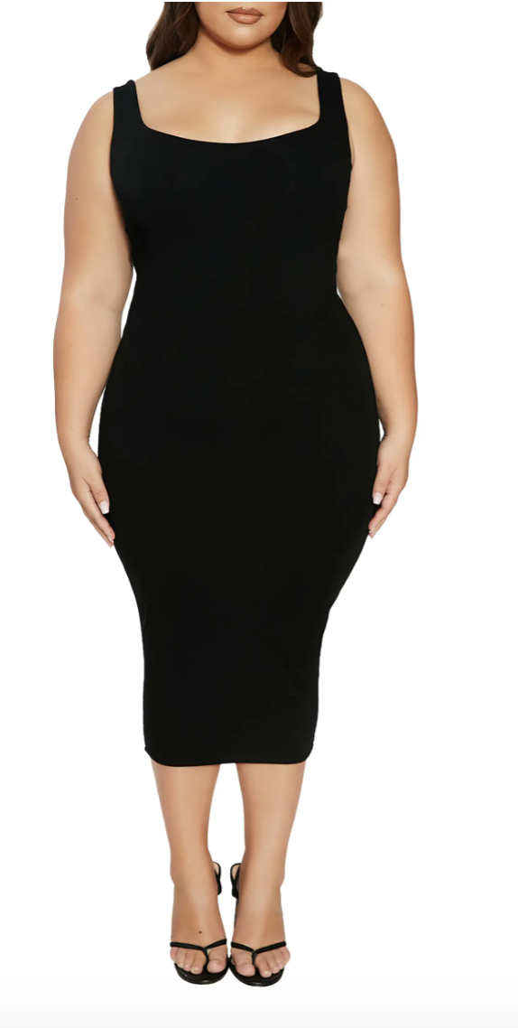 naked wardrobe hourglass midi dress