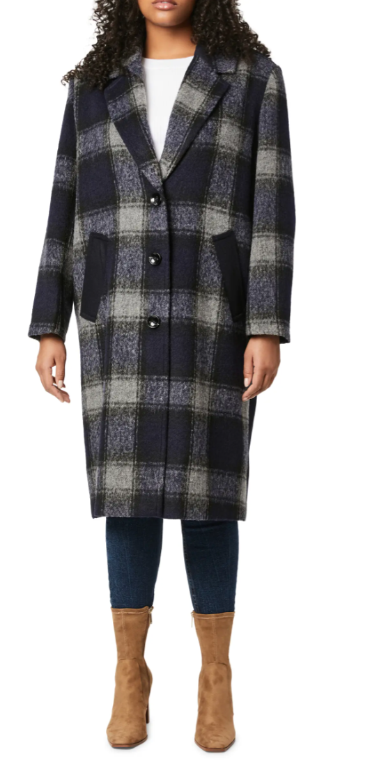 berber longline plaid coat