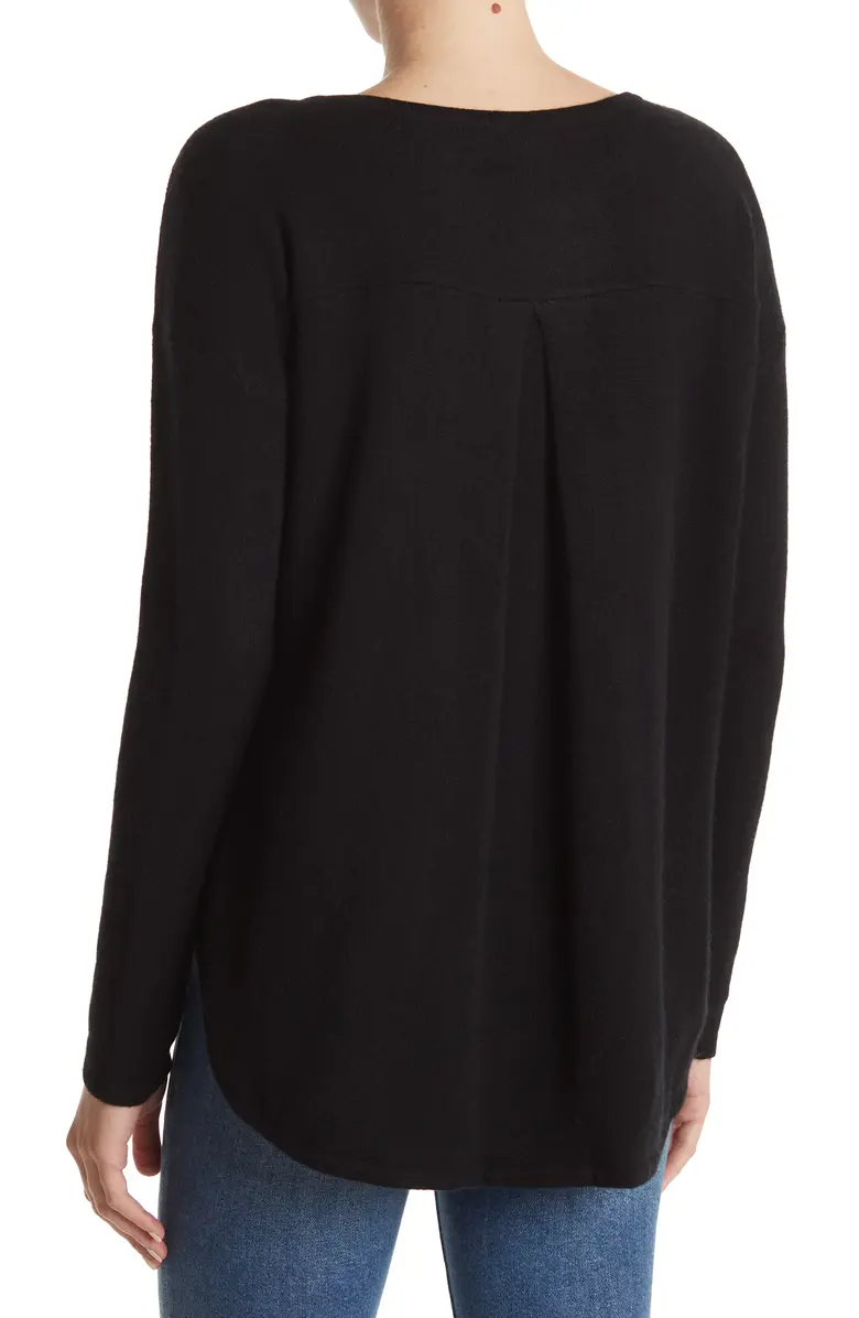 Griffen Cashmere + Cashmere Pleat Back Sweater