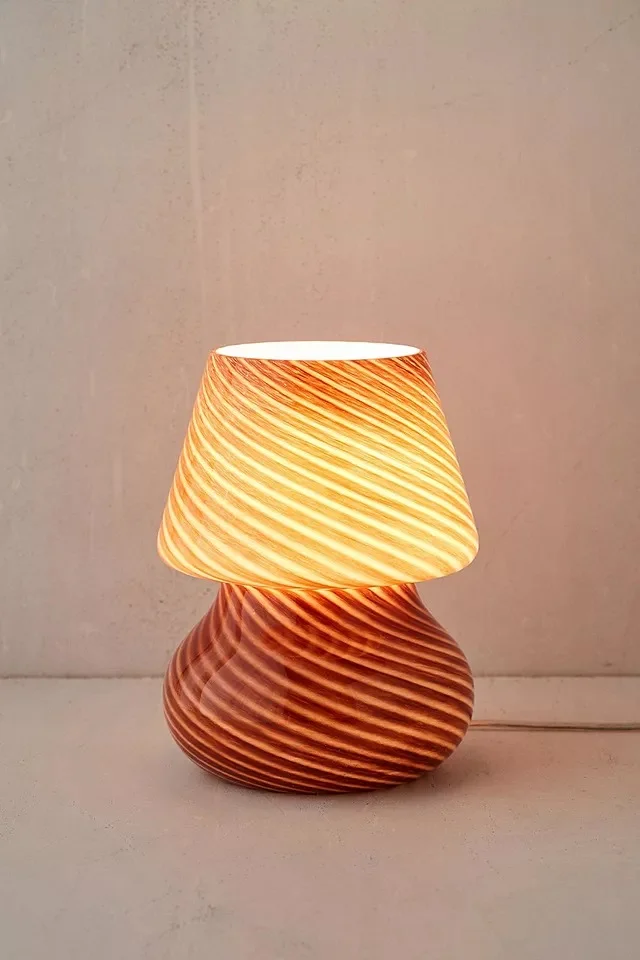 Urban Outfitters Ansel Orange Stripe Table Lamp