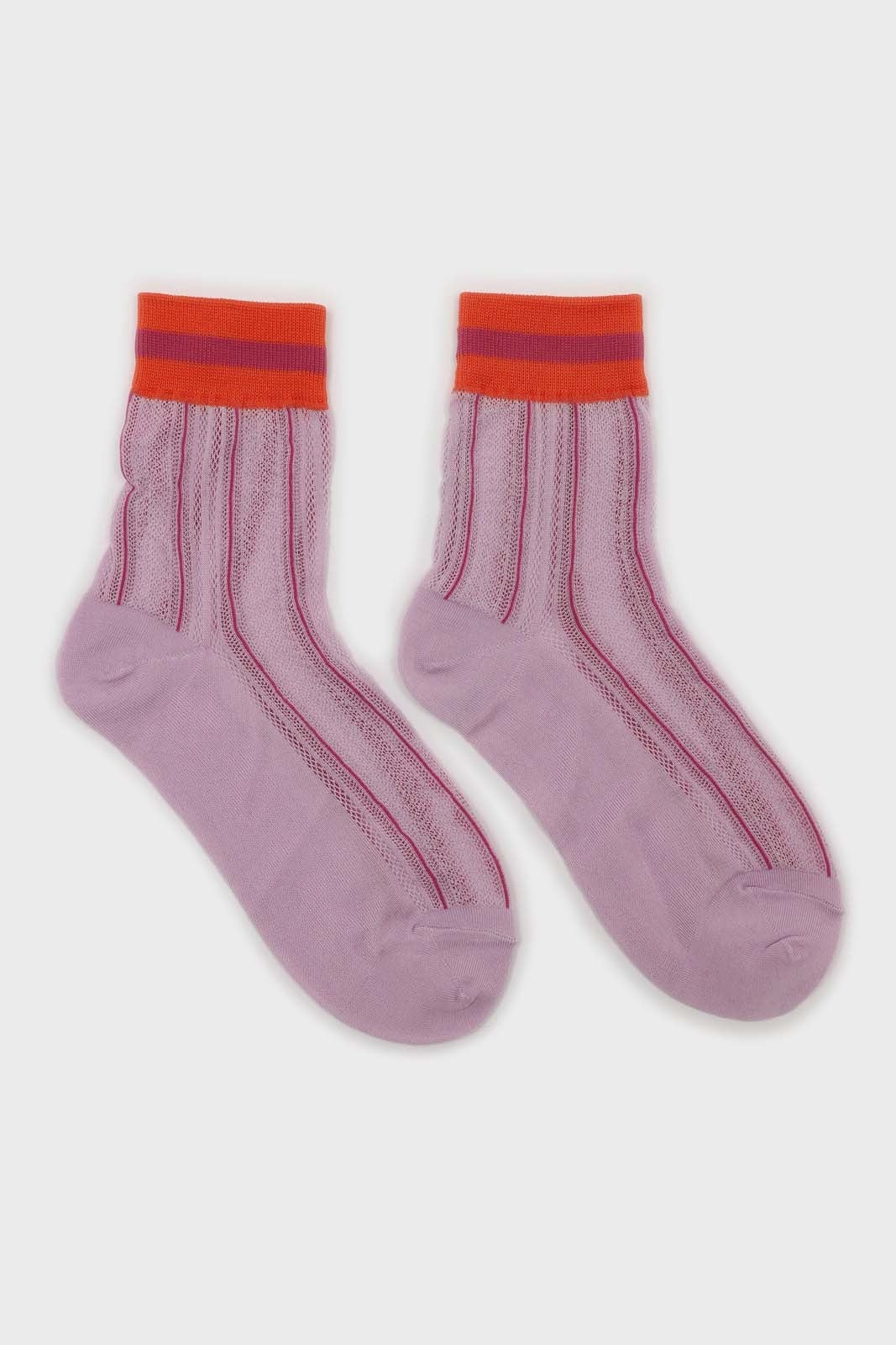 Glassworks + Lilac and Red Striped Socks
