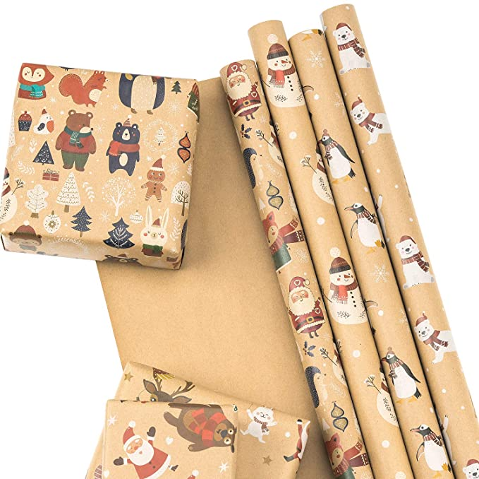 RUSPEPA Christmas Wrapping Paper, Kraft Paper - PaperCanyon