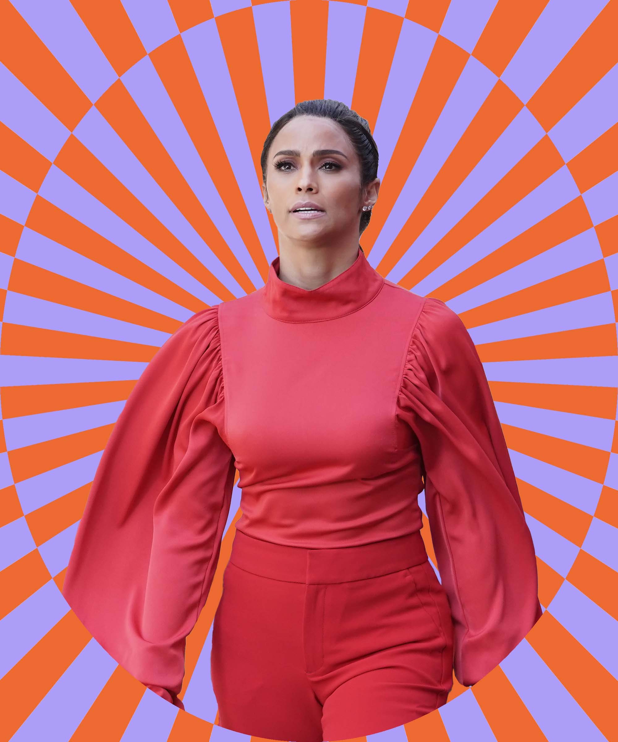 paula patton red suit