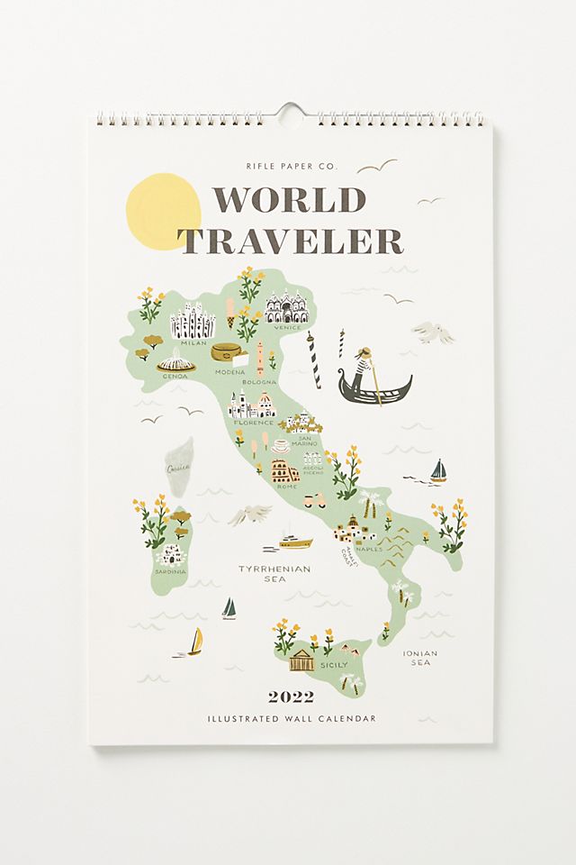 Rifle Paper Co World Traveler 2022 Wall Calendar