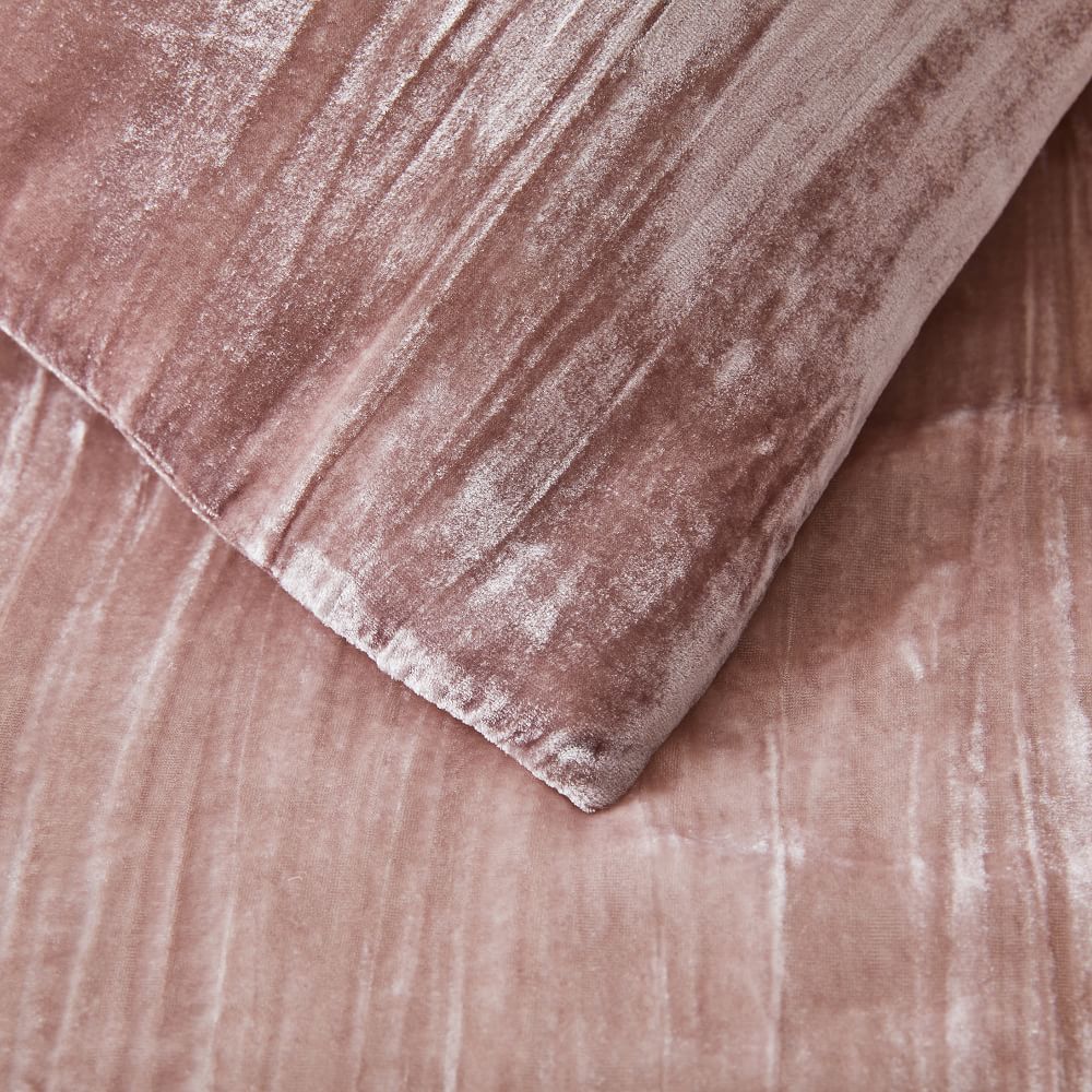 West Elm + Crinkle Velvet Duvet Cover