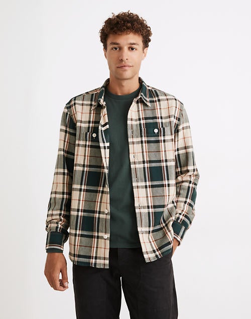 Madewell + Twill Easy Long-Sleeve Shirt in Peterson Plaid