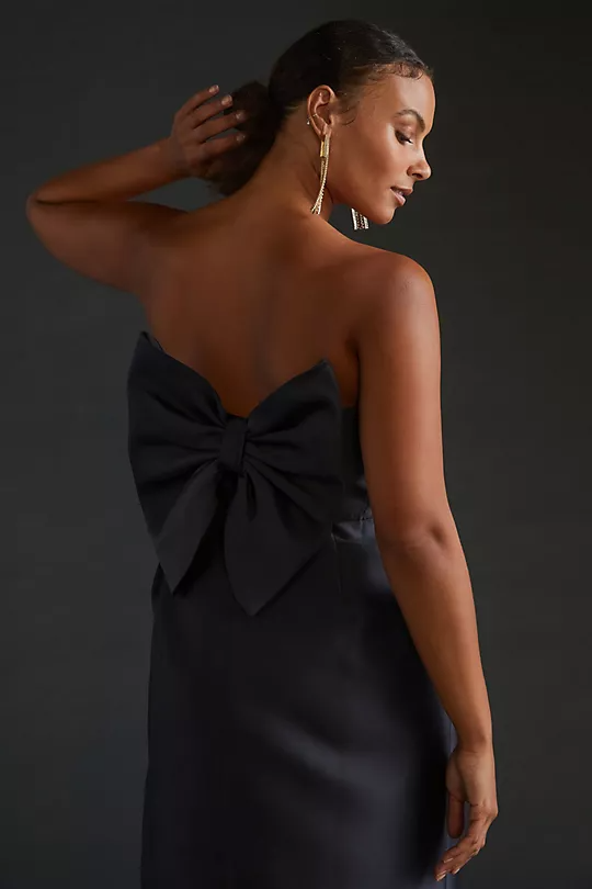 Bow back midi clearance dress