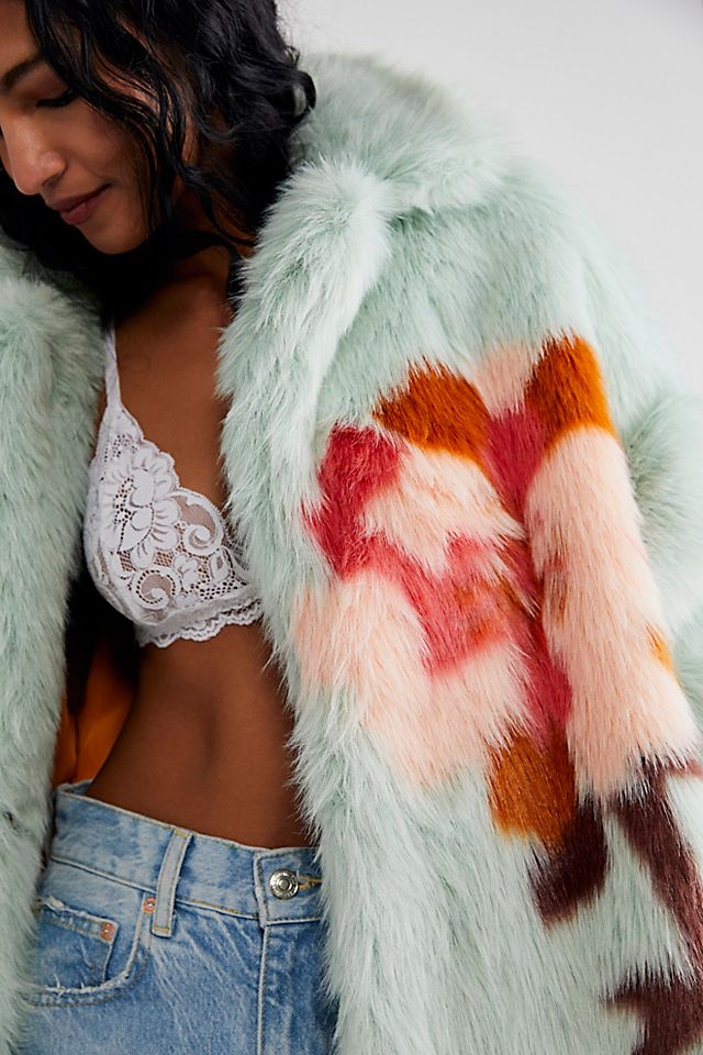 Free people fuzzy coat hot sale