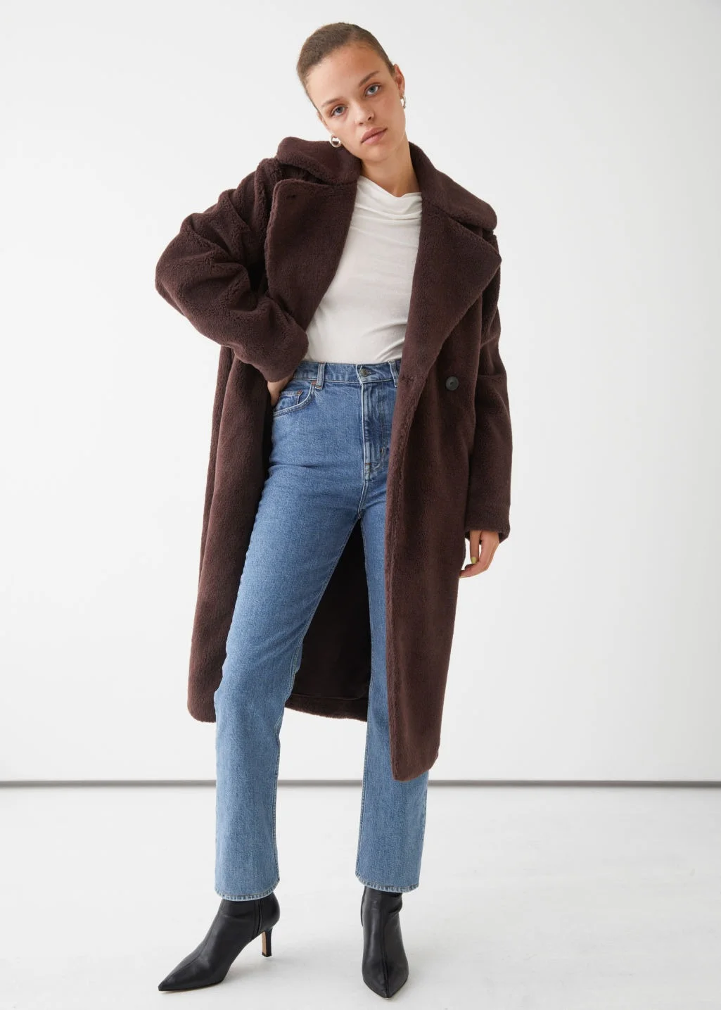 Fuzzy sales wool coat
