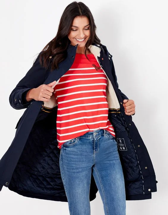 Joules Loxley Cosy Borg Lined Waterproof Coat