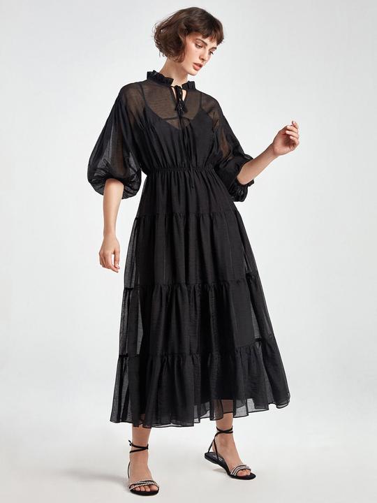 Nocturne + Balloon Sleeve Midi Dress