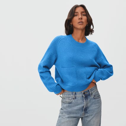 Everlane waffle knit cashmere top