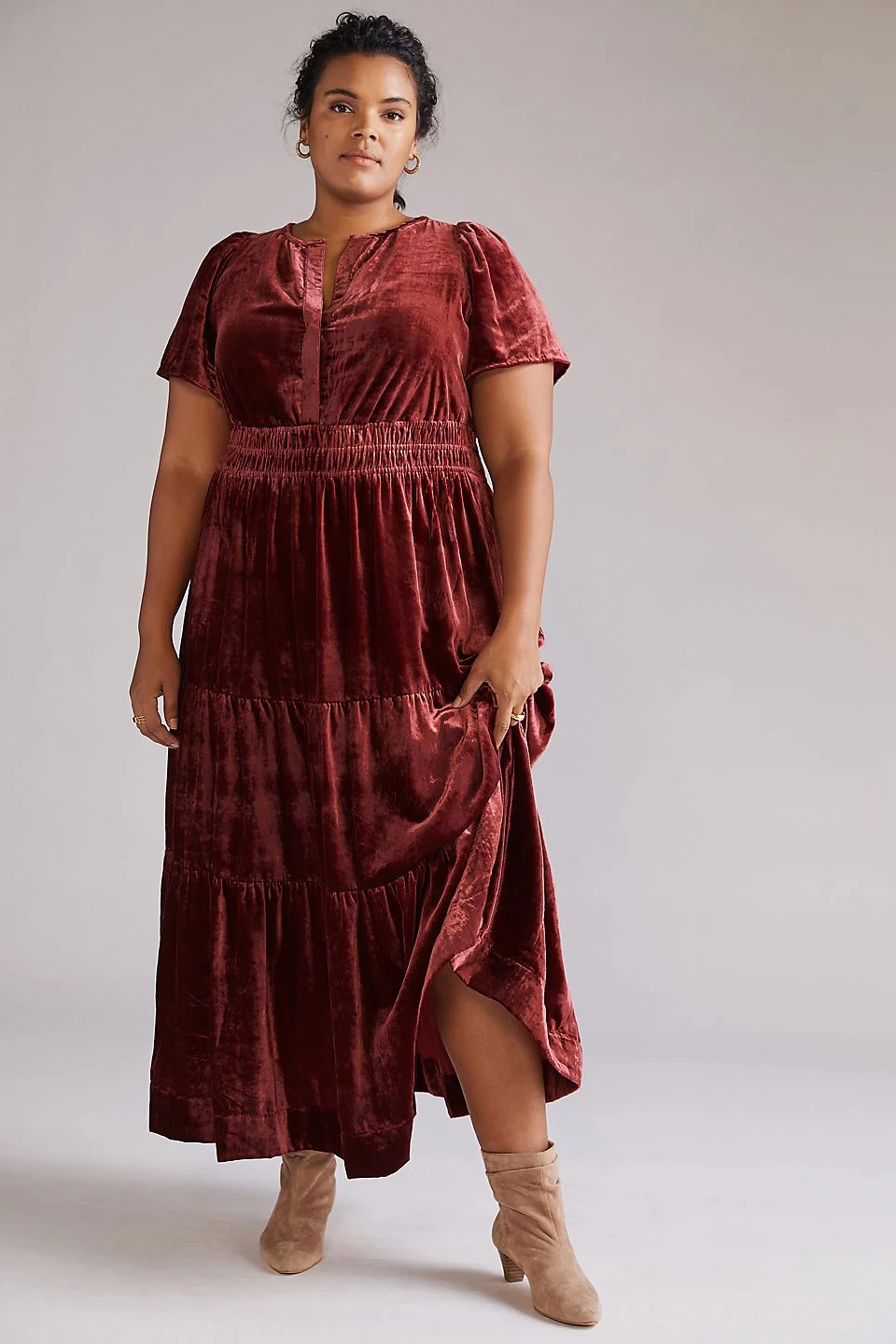 Anthropologie Somerset Velvet Maxi Dress