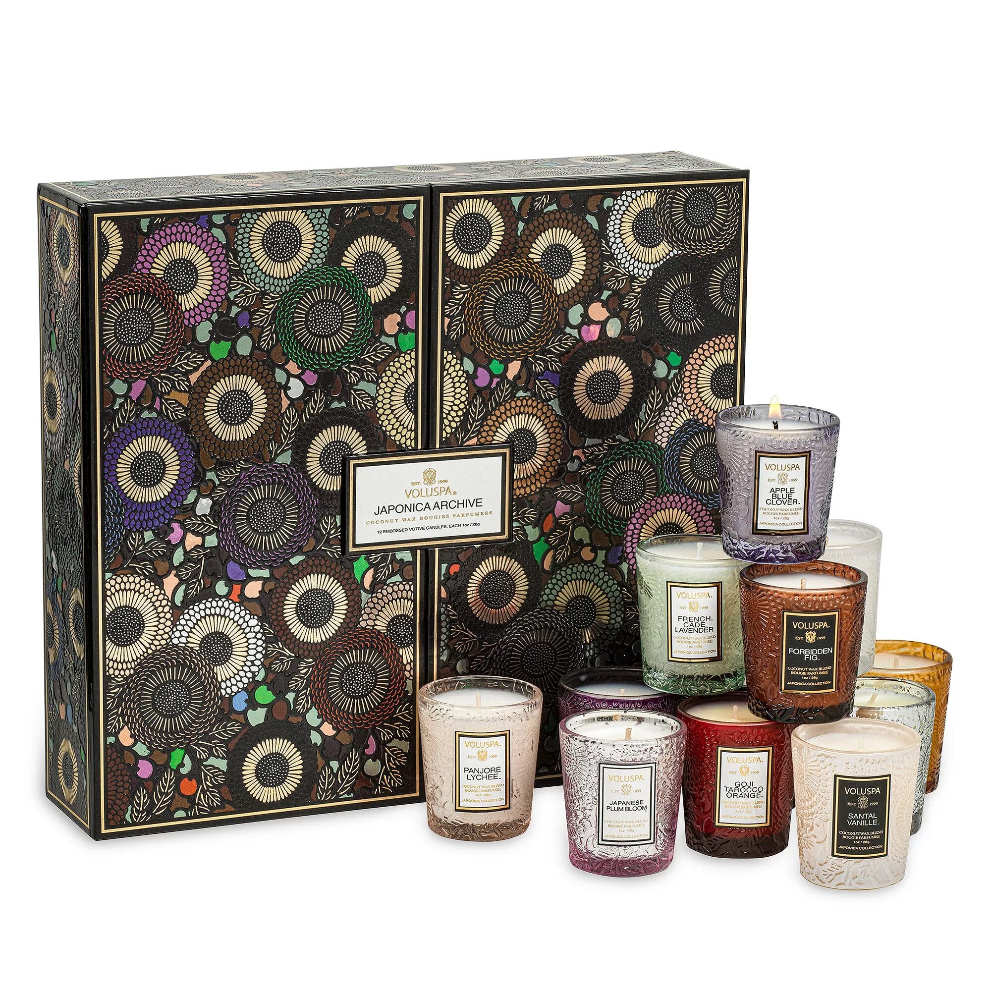 Voluspa + Japonica Archive 12 Embossed Candles Gift Set