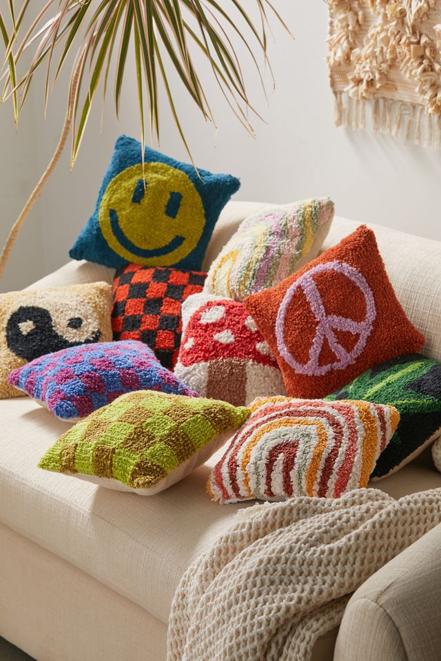 Urban Outfitters Checkerboard Tufted Mini Throw Pillow