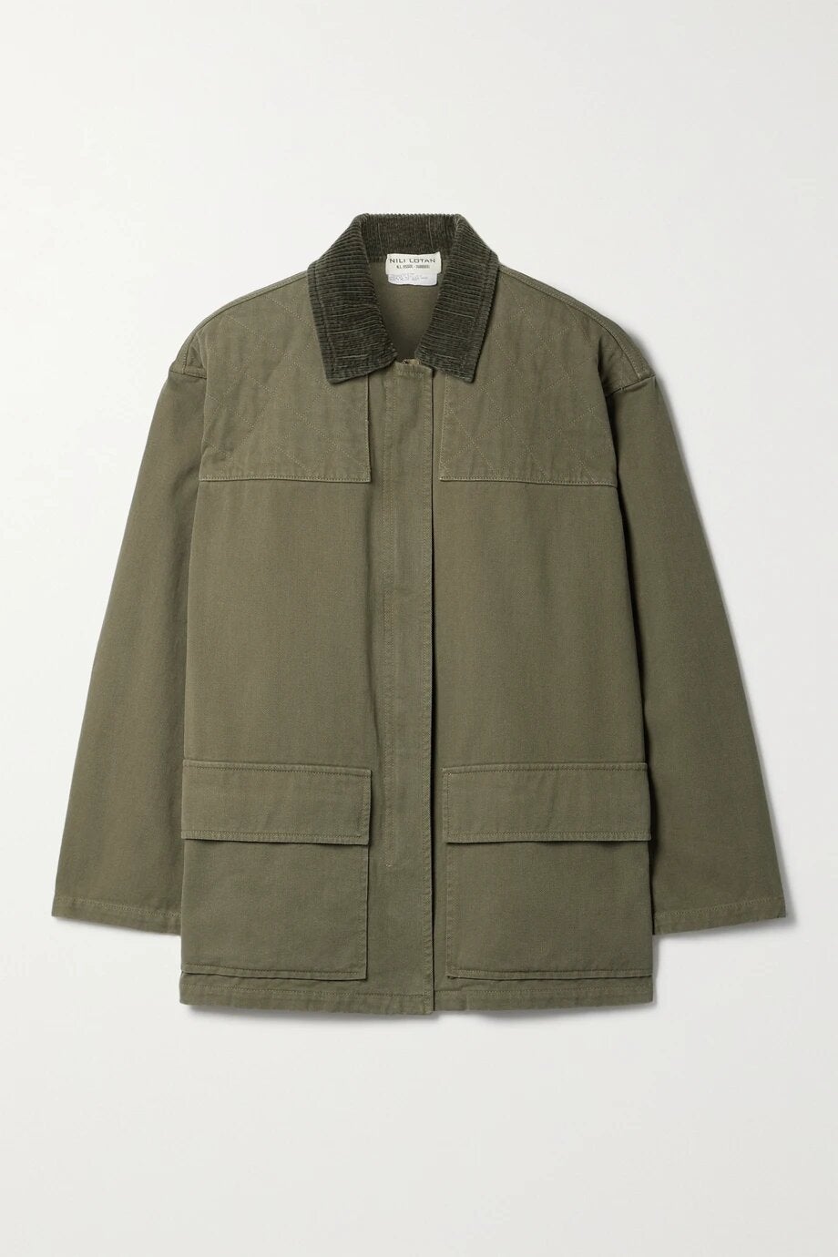 Nili Lotan + Melvin Corduroy-Trimmed Cotton-Twill Jacket