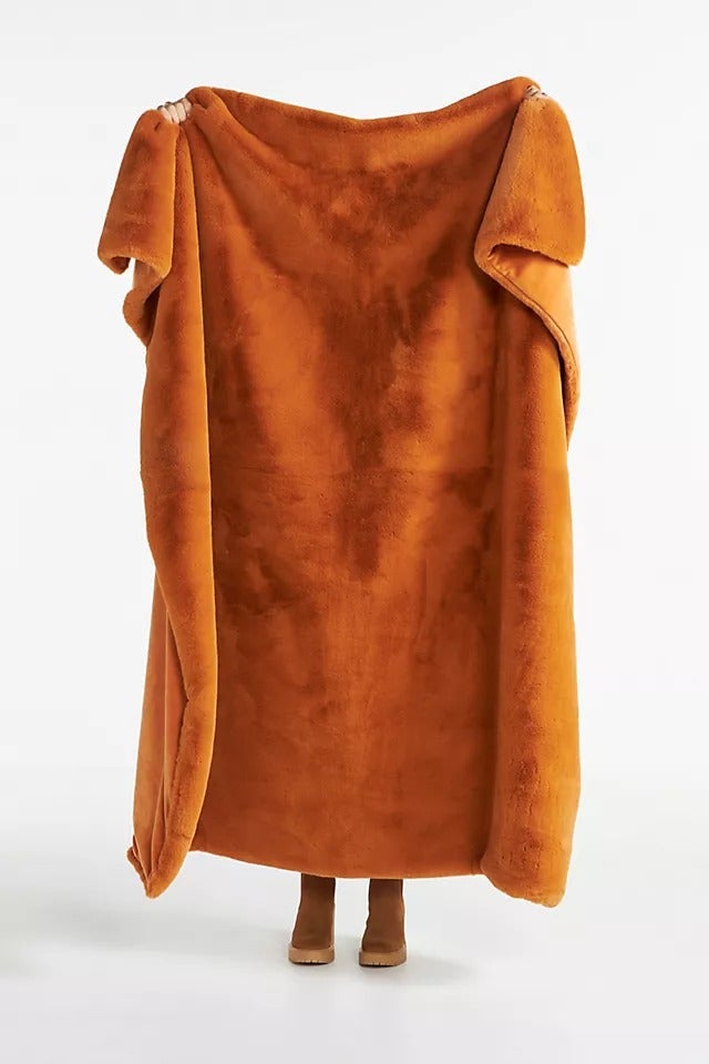 Anthropologie + Sophie Faux Fur Throw Blanket