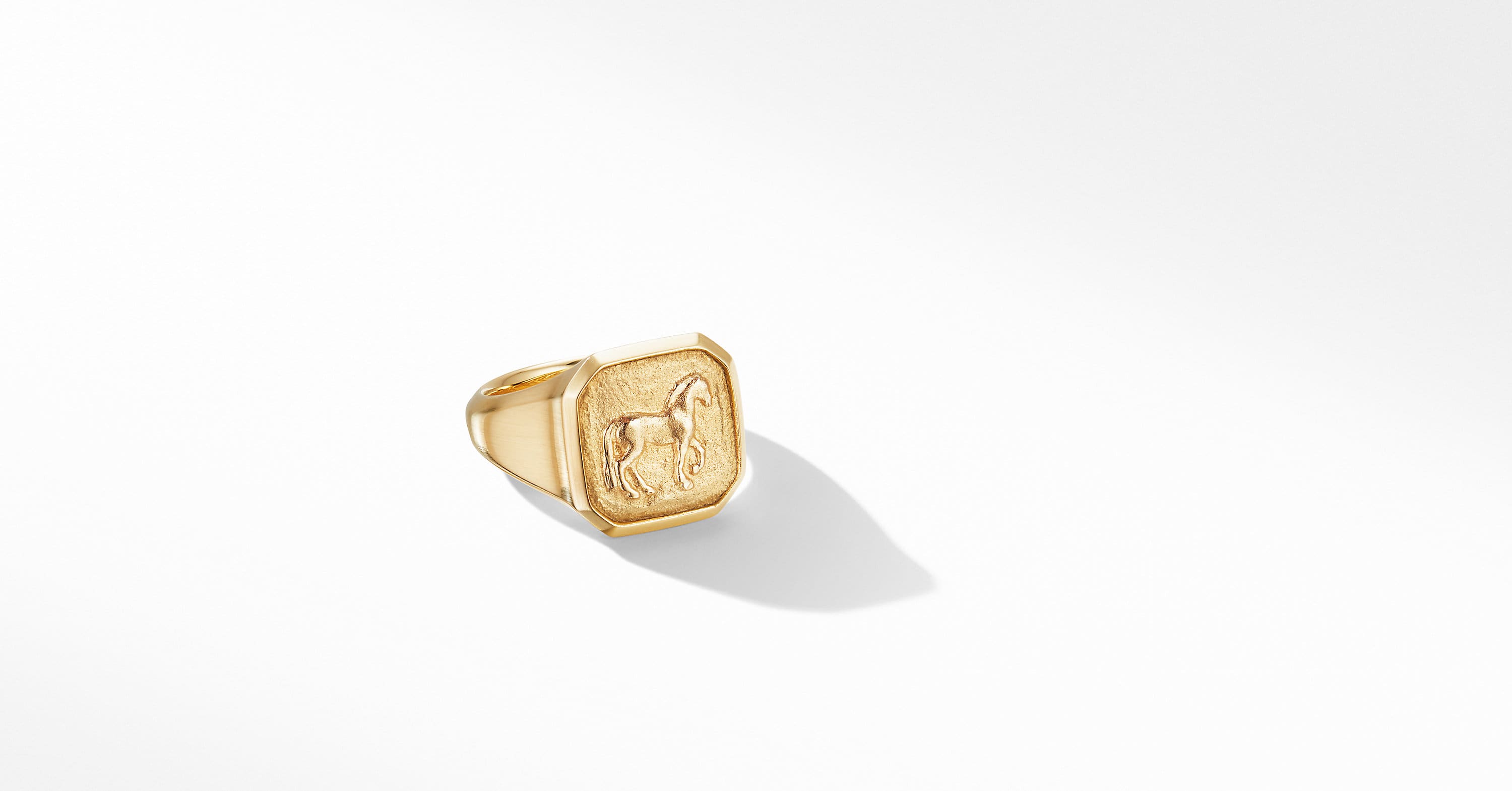 David Yurman + Petrvs® Small Horse Pinky Ring in 18K Yellow Gold