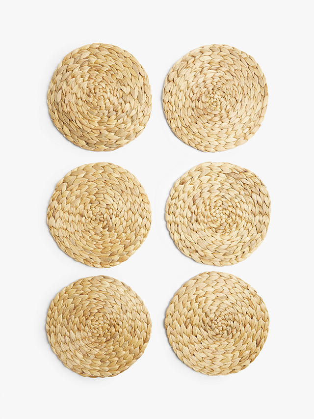 John Lewis + John Lewis & Partners Round Water Hyacinth Placemats, Set