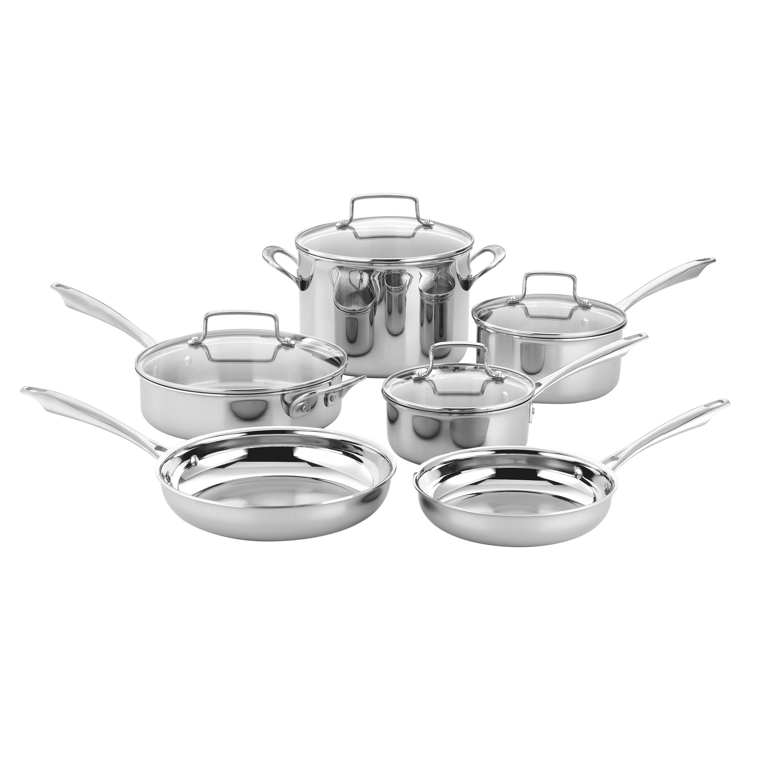Cuisinart + TPS10 10 Piece Classic Triply Stainless Steel Cookware