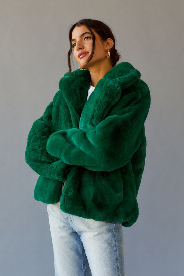 Urban Outfitters Billy Faux Fur Oversized Hooded Jacket Size S