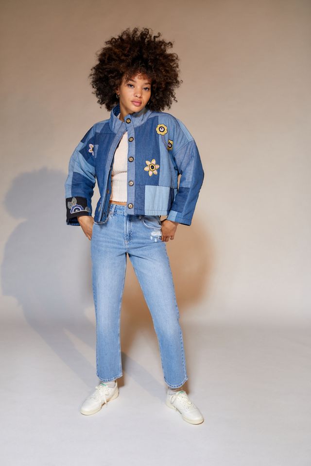 Kimchi Blue + Denim Patchwork Puffer Jacket