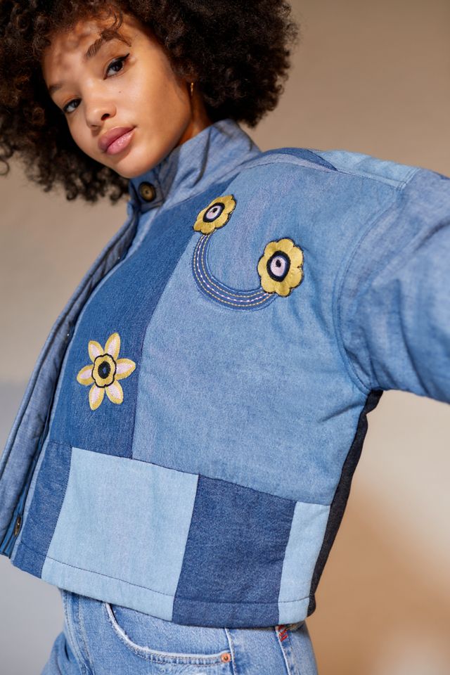 Kimchi Blue + Denim Patchwork Puffer Jacket