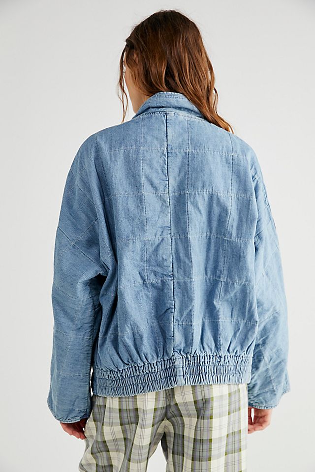 Free people dolman shop quilted denim jacket
