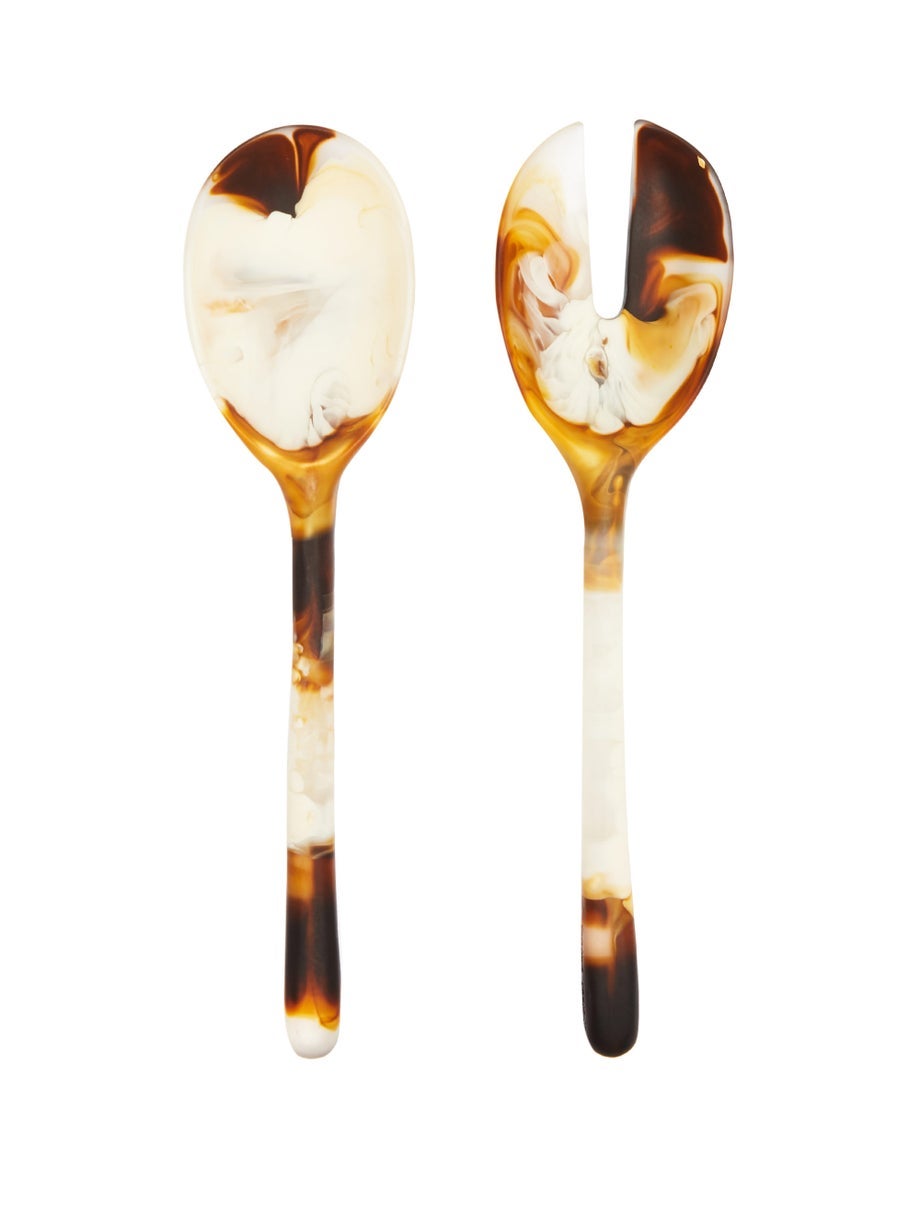 Dinosaur Designs + Dinosaur Designs Stone Marbled Resin Salad Servers
