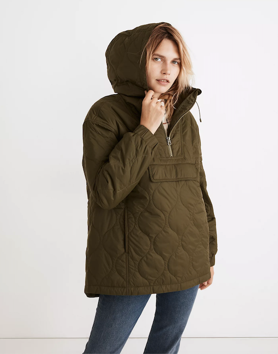 Madewell Quilted Packable Popover Puffer Jacket