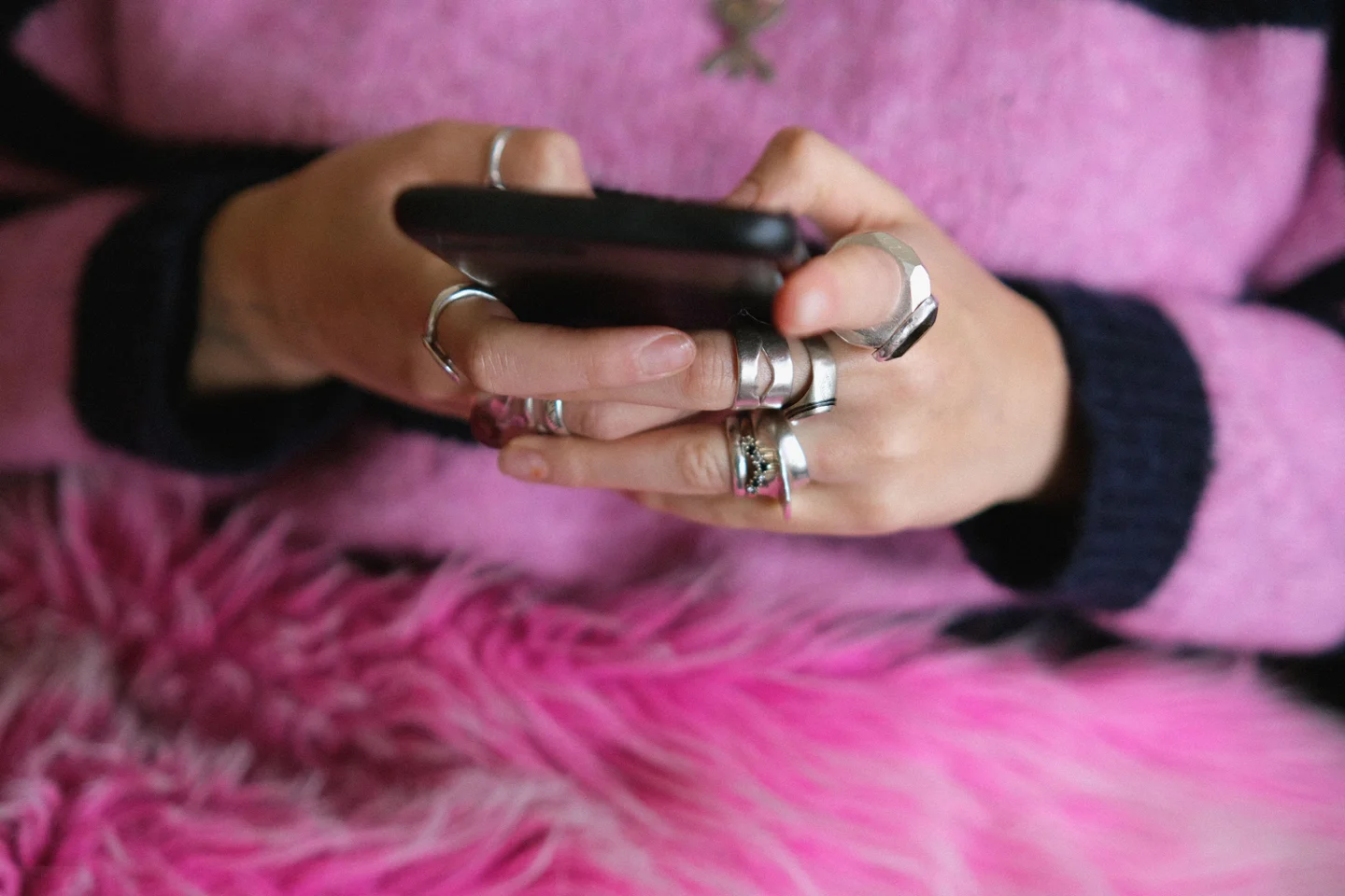 Hands on a phone