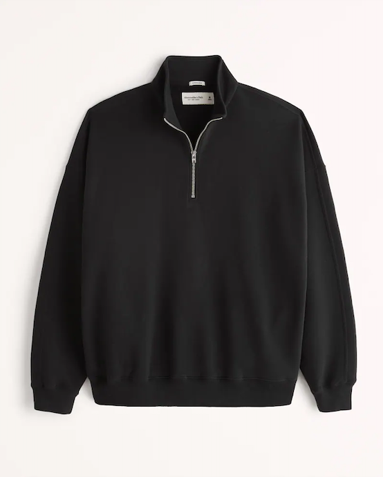 Abercrombie and Fitch + Essential Oversized Quarter-Zip Sweatshirt