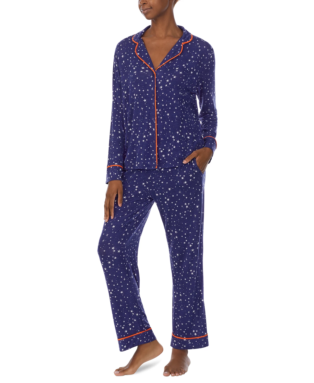 Refinery29 + Printed Notch-Collar Pajama Set