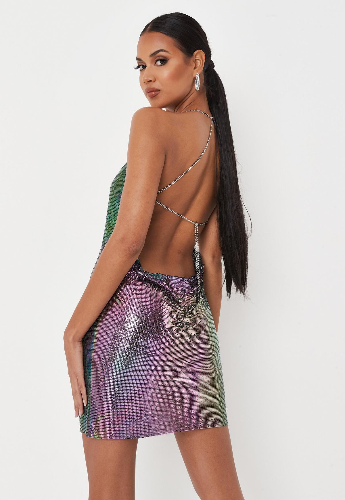 ワンピース Missguided dress MISSGUIDED Floral Embroidered Halter Neck Mini Dress With