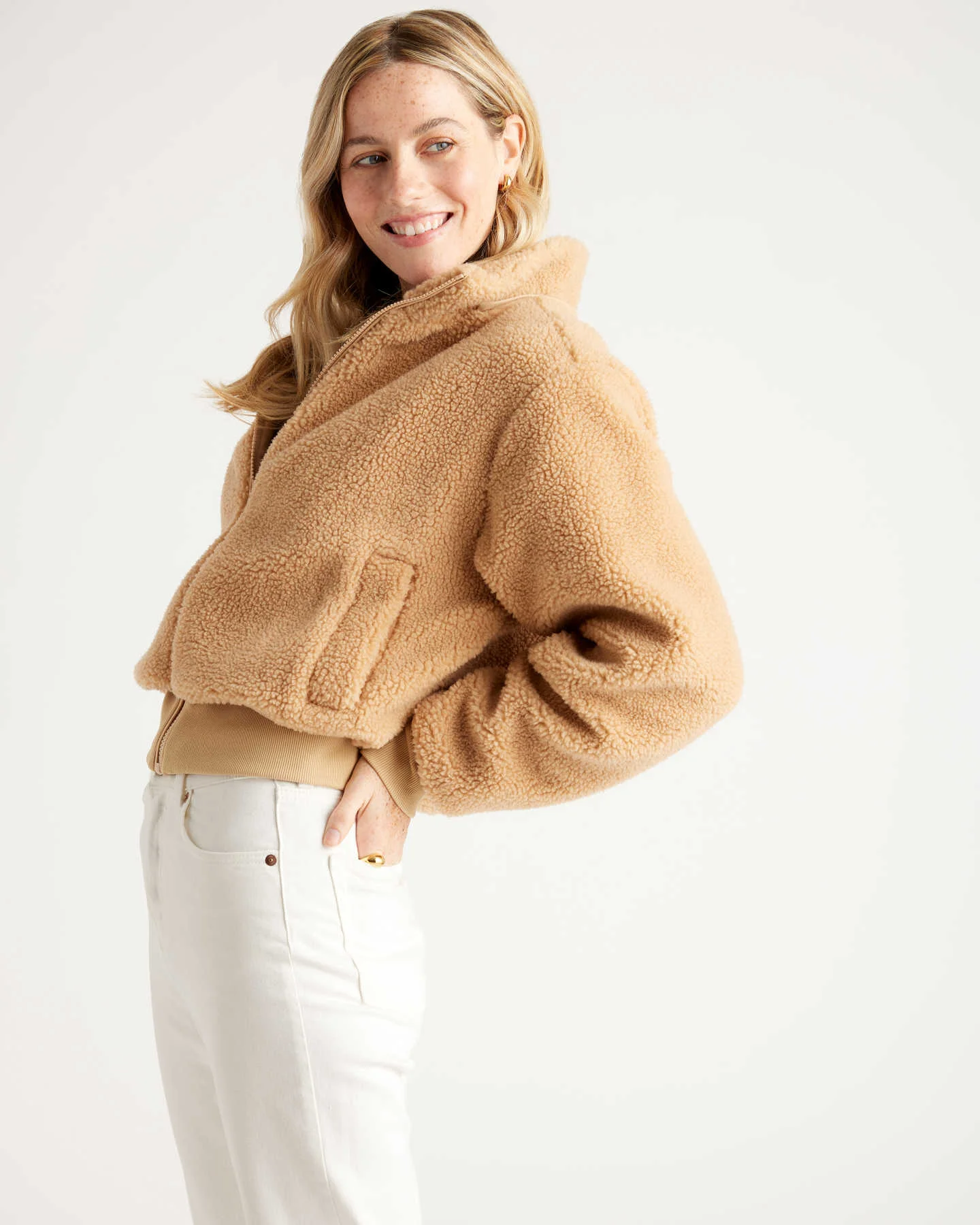 Quince Hooded Sherpa Jacket