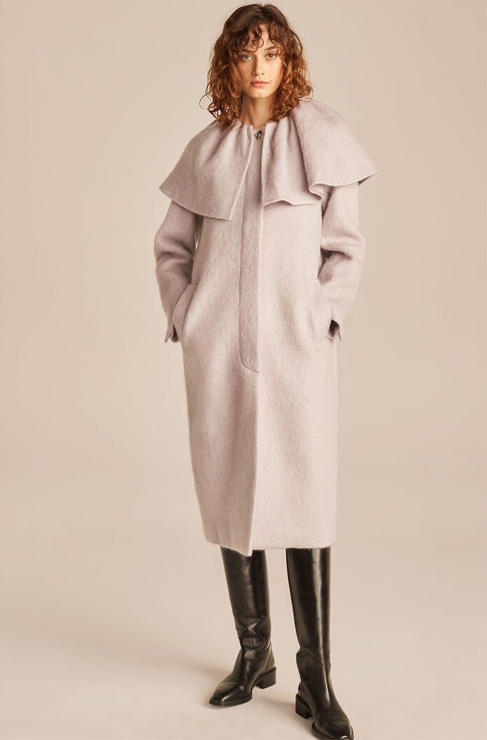 Rebecca Taylor + Mohair Wool Tulip Collar Coat