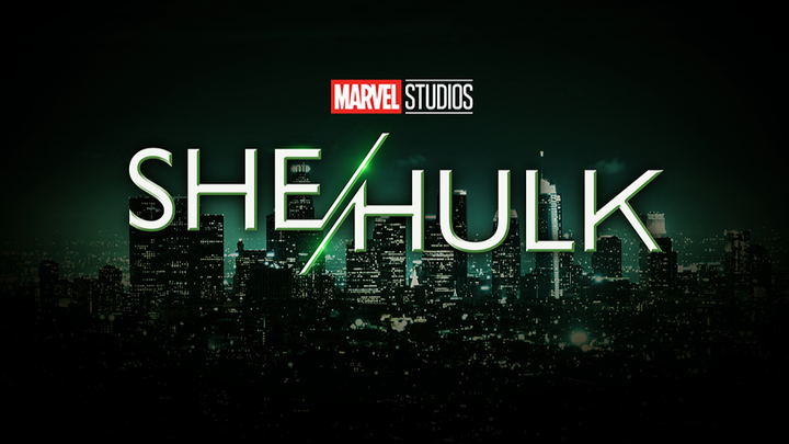 The words She Hulk printed against a city skyline background.