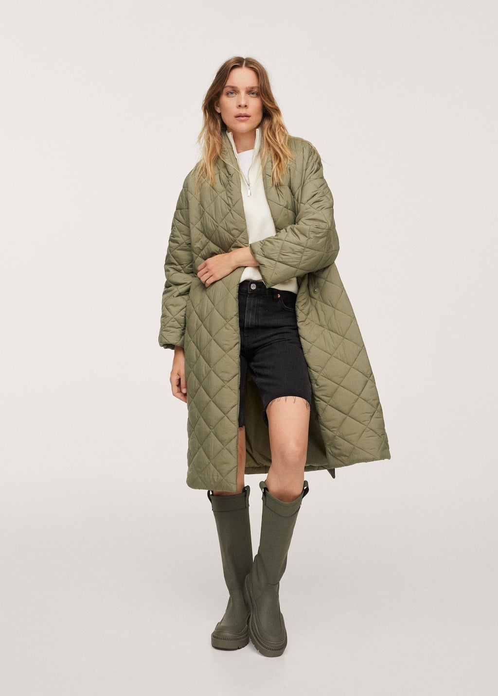 Mango + Oversized Quilted Coat