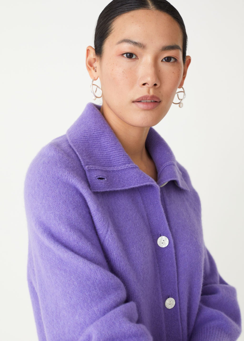 & Other Stories + High Collar Knit Cardigan