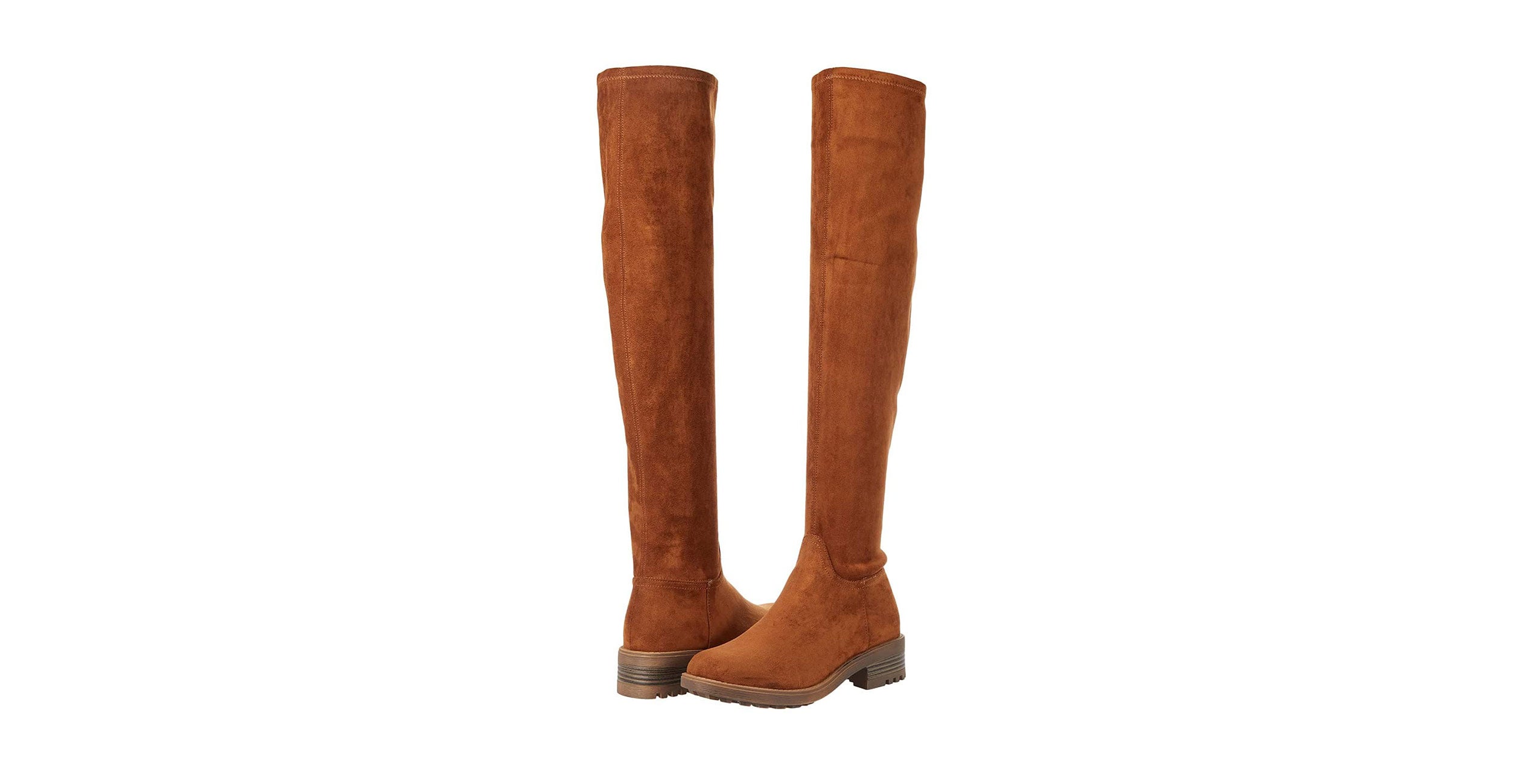 flat long brown boots