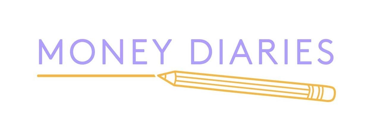 Words Money Diary with illustration of a pencil underlining them.